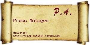 Press Antigon névjegykártya